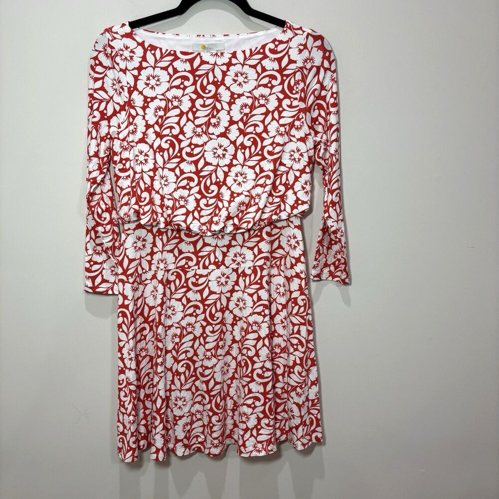 Boden NWT Nellie Floral Dress 4P Jersey Red White Cherry Hibiscus Hawaiian